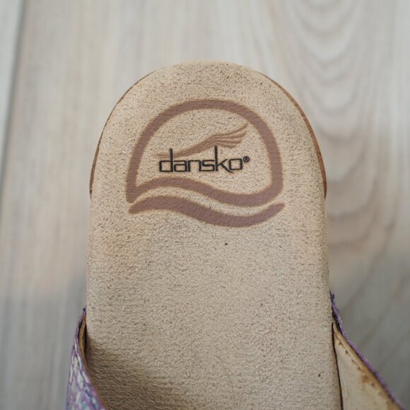 Dansko Sophie Women's Colorful Buckle Floral Snakeskin Sandals Size 37 US 6.5 - Picture 5 of 14